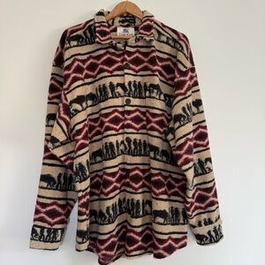 VTG True Grit Range Stripe Antiqued Cashmere Pile Jacket Made in USA Size: XL